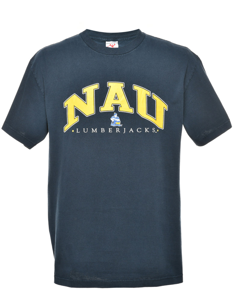 Navy Nau Printed T-shirt - L