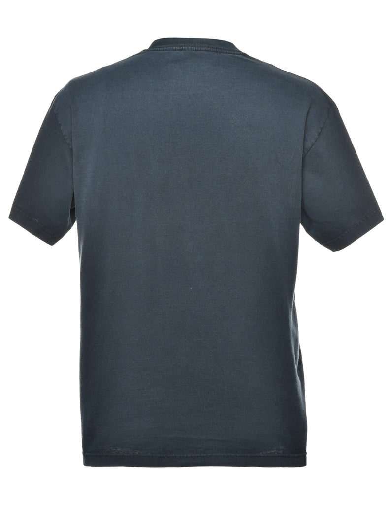 Navy Nau Printed T-shirt - L