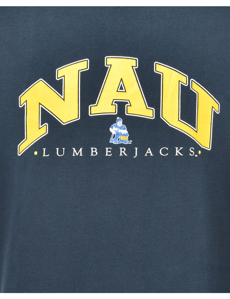 Navy Nau Printed T-shirt - L