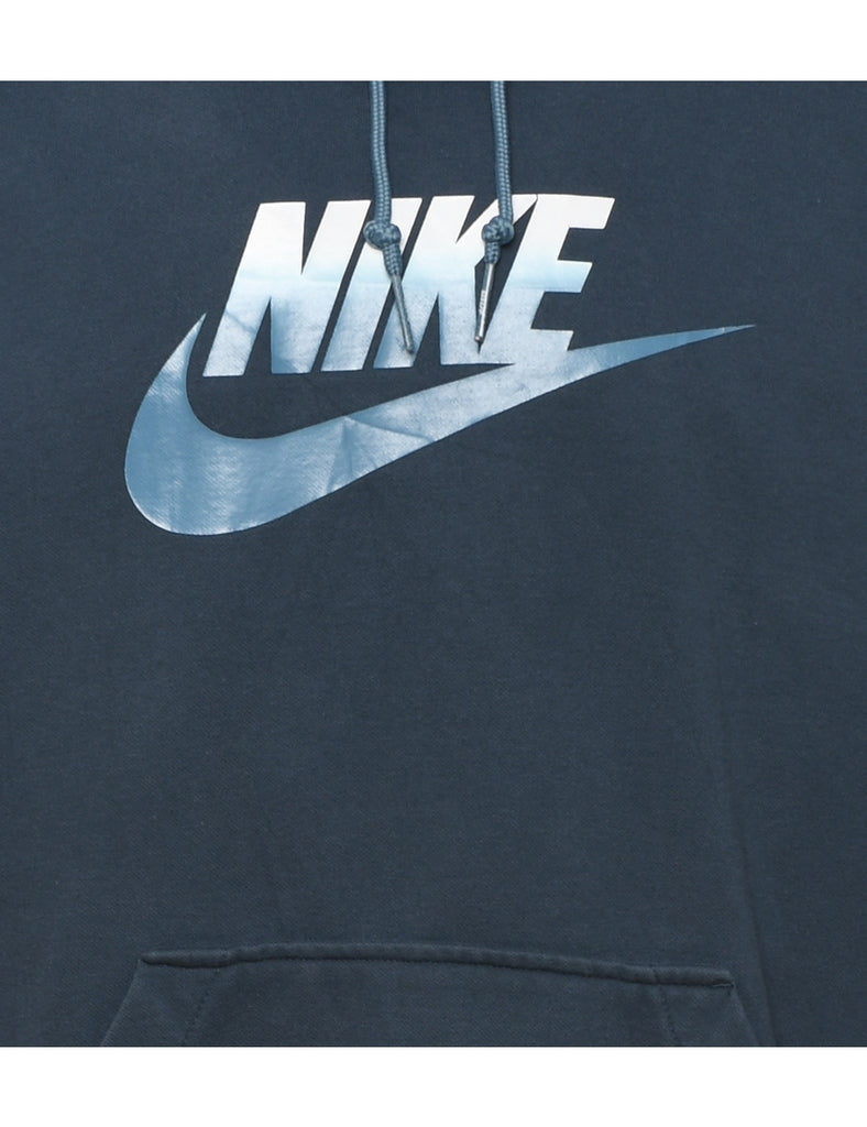 Navy Nike Hooded Sweatshirt  - L