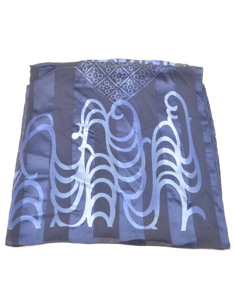 Navy Patterned Head Scarf - M