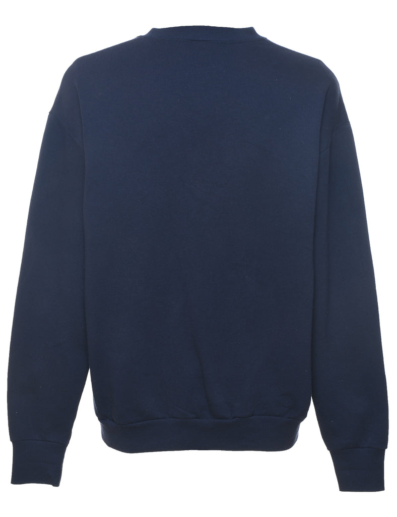 Navy Printed Glittery Sweatshirt - XL