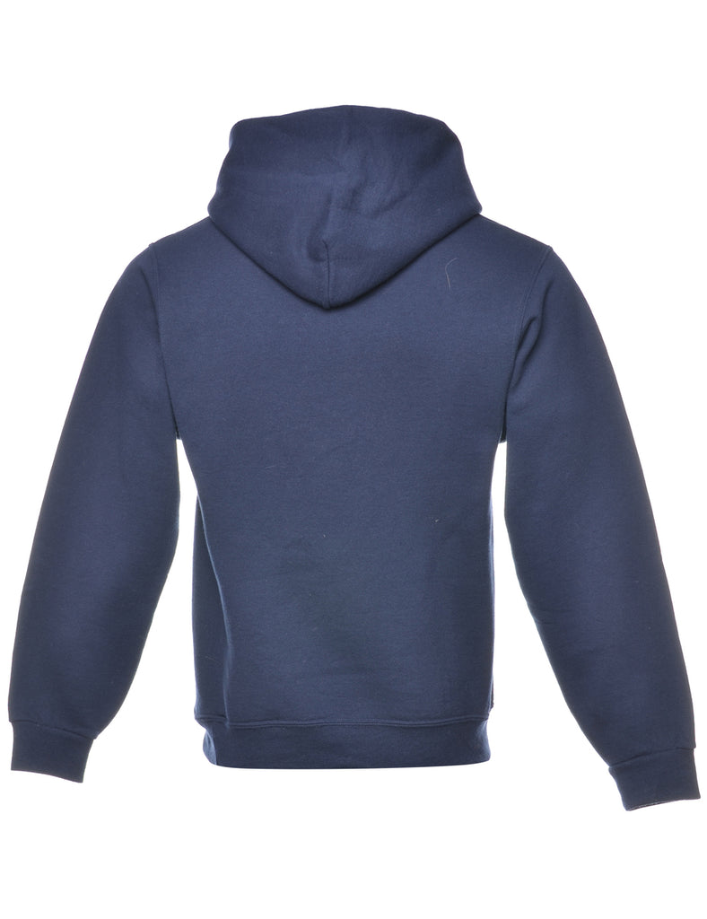 Navy Printed Hoodie - S