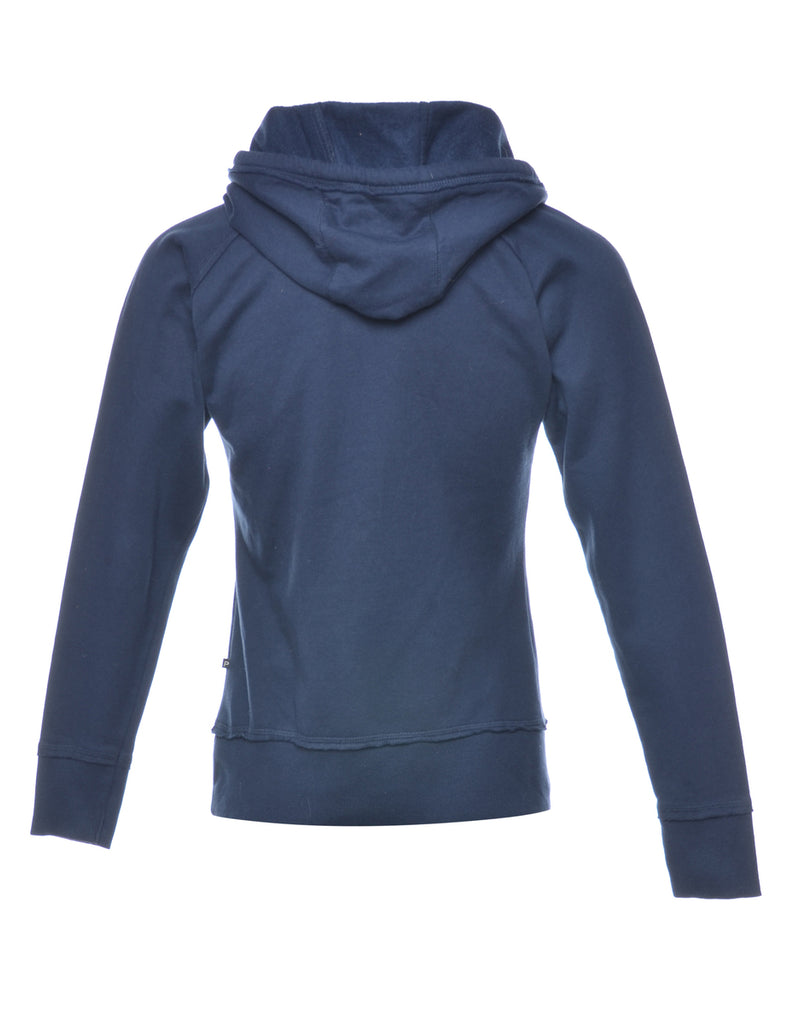 Navy Printed Hoodie - S