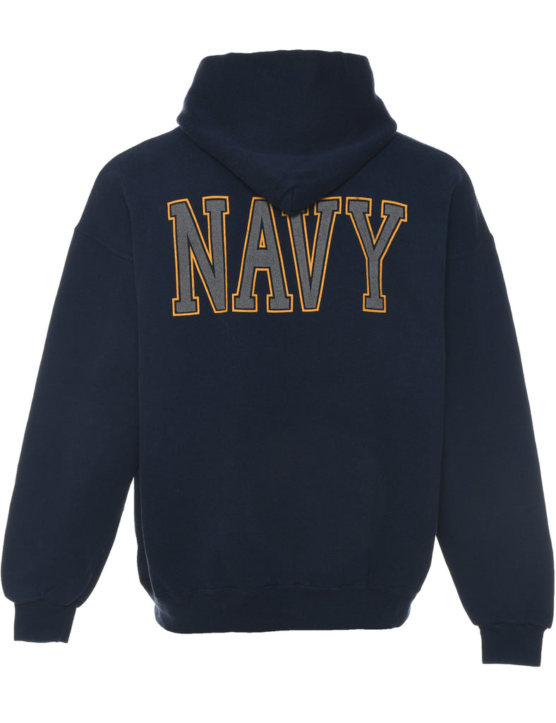 Navy Printed Hoodie - XL