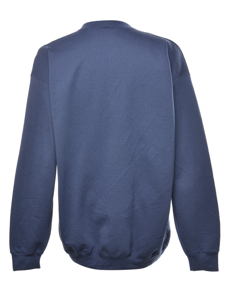 Navy Printed Sweatshirt - XL