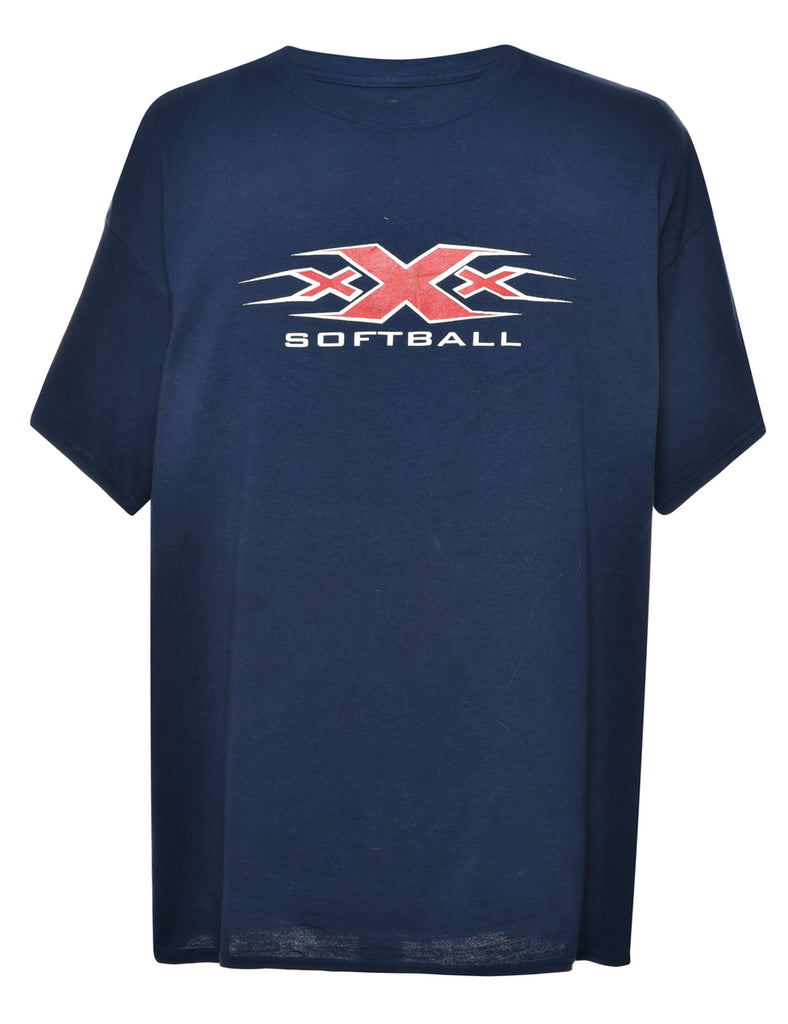 Navy Printed T-shirt - XL