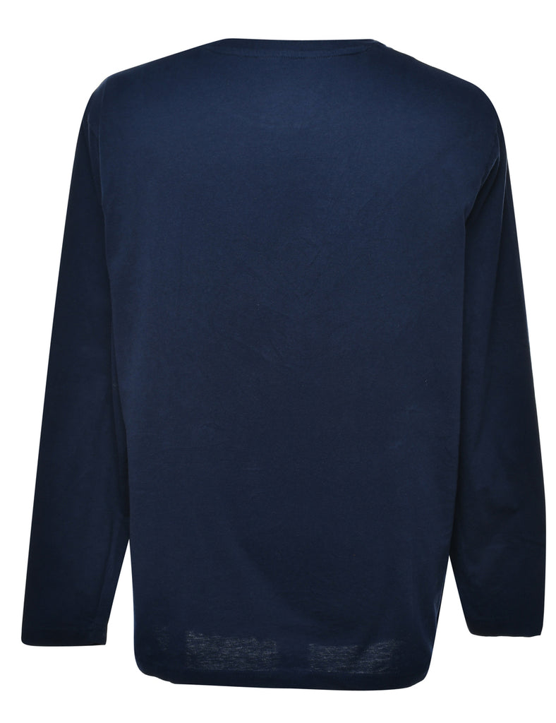 Navy Printed T-shirt - XL