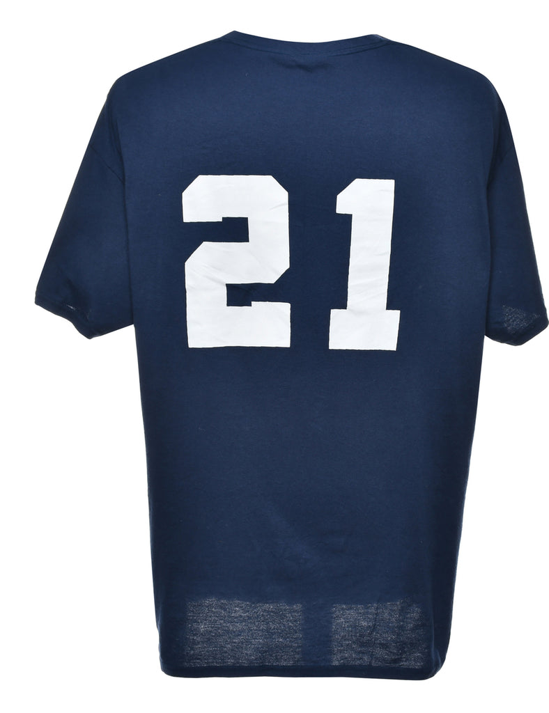 Navy Printed T-shirt - XL