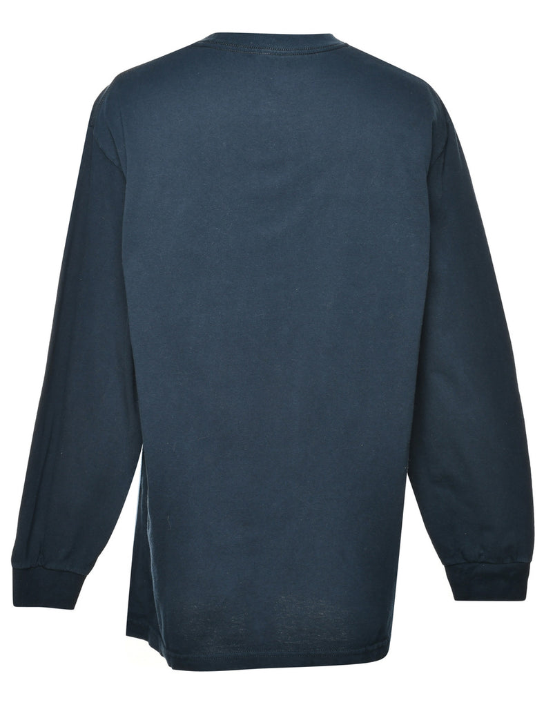 Navy Printed T-shirt - L