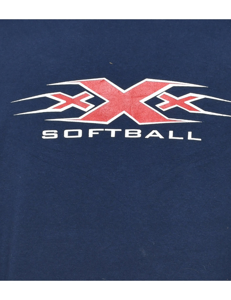 Navy Printed T-shirt - XL