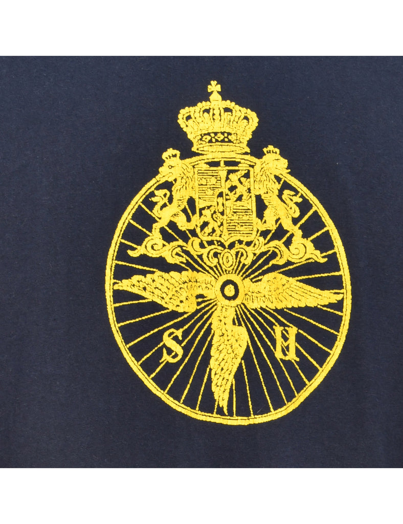 Navy Printed T-shirt - M