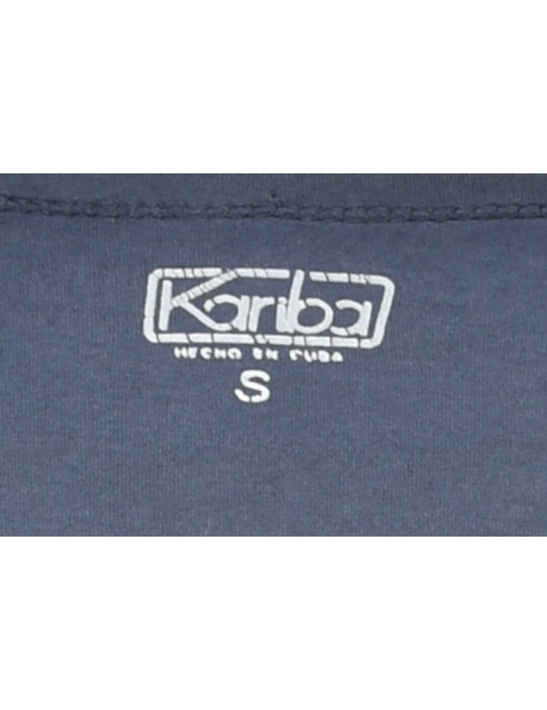 Navy Printed T-shirt - S