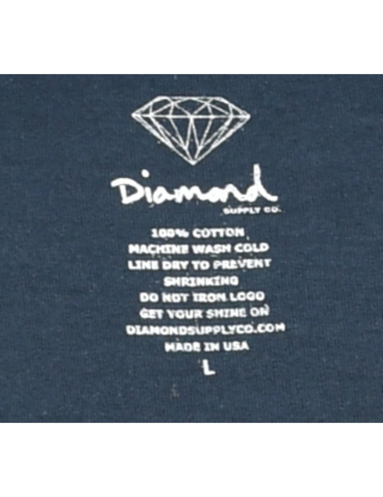 Navy Printed T-shirt - L