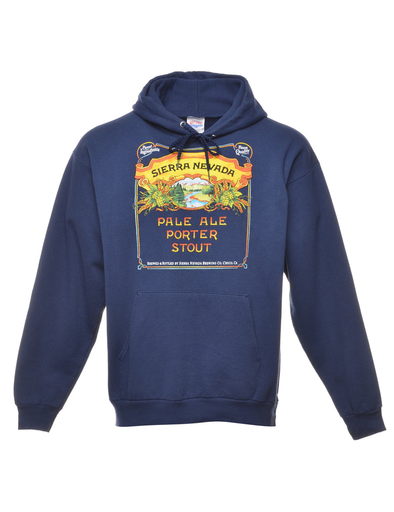 Navy Sierra Nevada Printed Hoodie - S