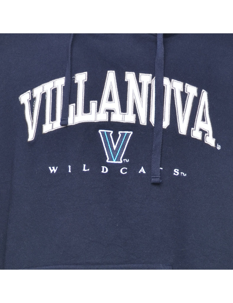 Navy Villanova Printed Hoodie - S