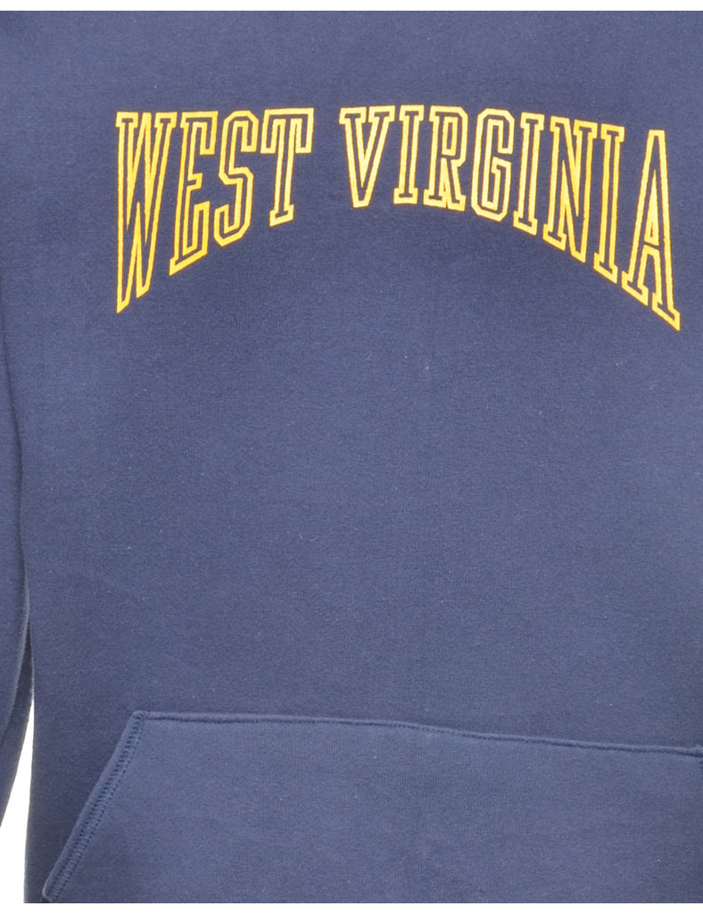 Navy West Virginia Printed Hoodie - M