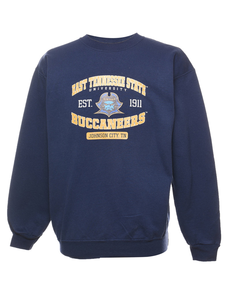 Navy & Yellow Buccaneers Printed Sweatshirt - M