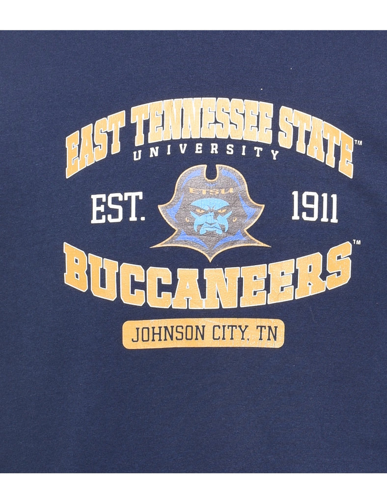 Navy & Yellow Buccaneers Printed Sweatshirt - M