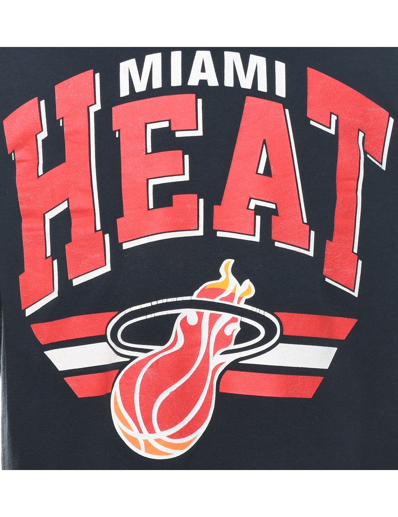 NBA Miami Heat Black, Red & White Sports Sweatshirt - M