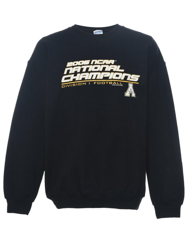 NCAA Black & Yellow Printed Sports Sweatshirt - L