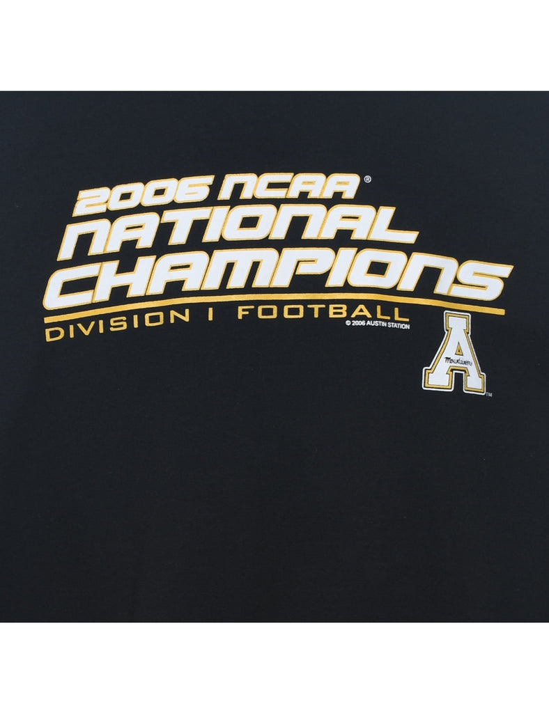 NCAA Black & Yellow Printed Sports Sweatshirt - L