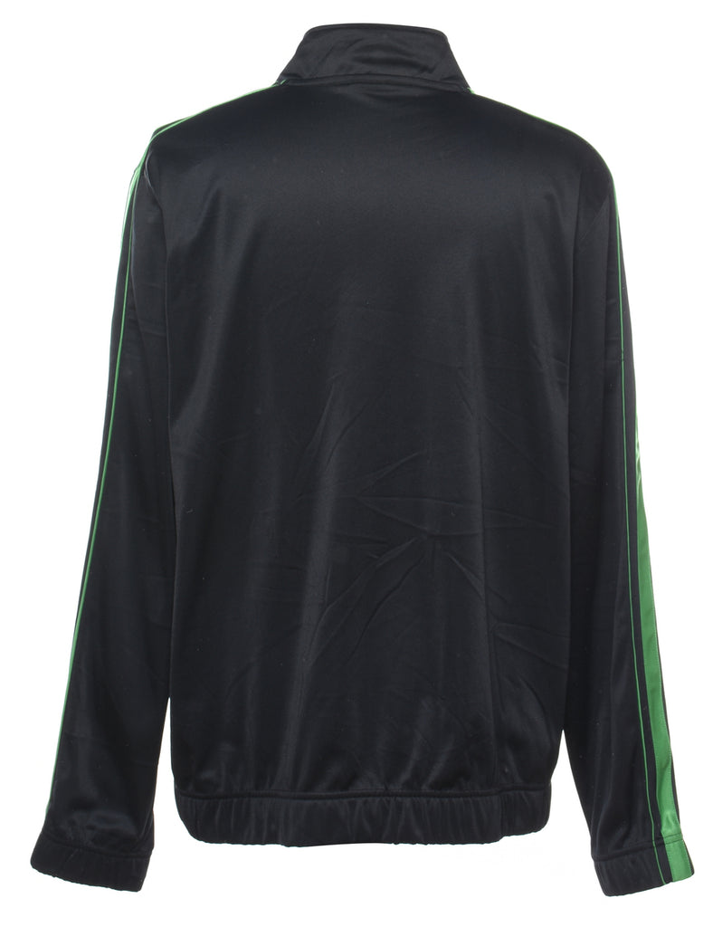 Nike Black & Green Contrast Nylon Track Top - L