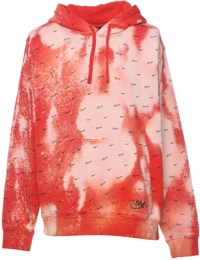 Nike Pale Pink & Coral Tie-Dye Hoodie - L