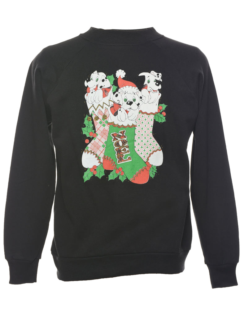 Noel Animal Design Christmas Sweatshirt - M