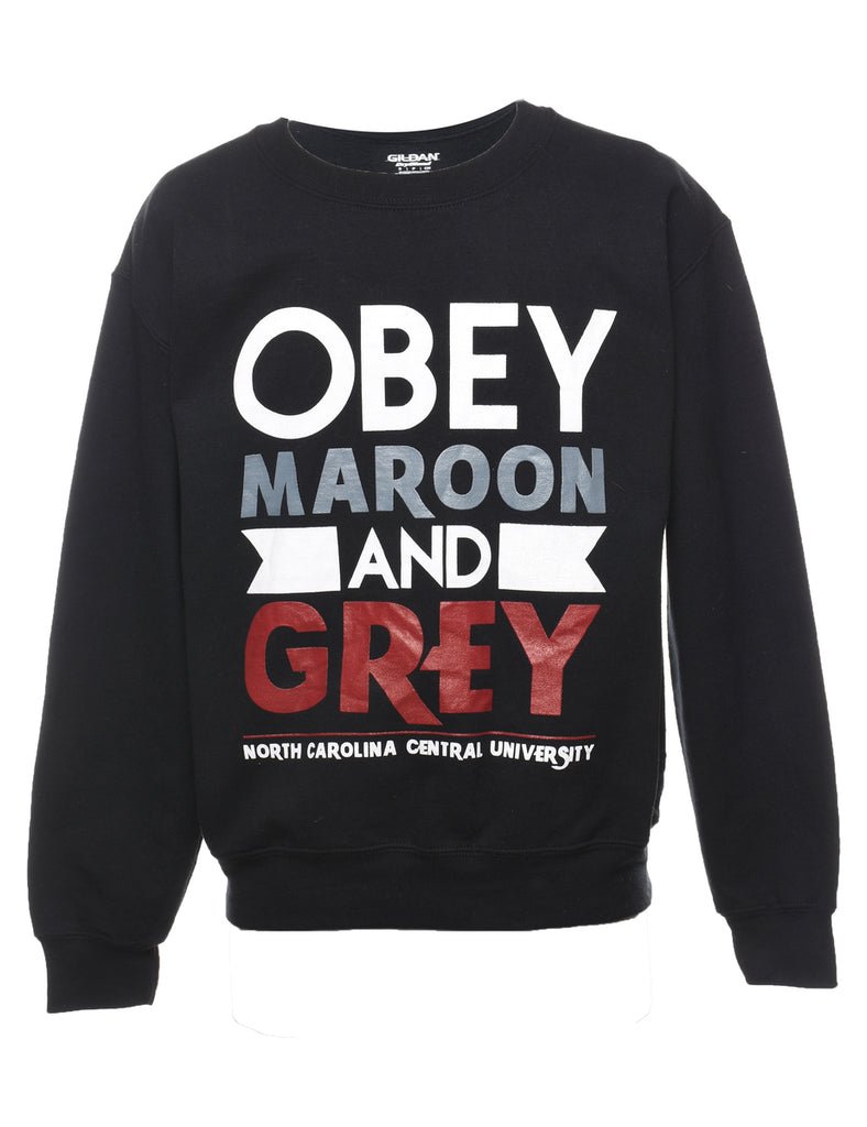 Obey Maroon, White & Grey Printed Sweatshirt - S