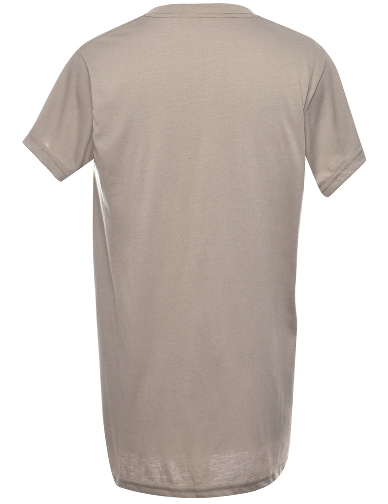 Olive Green Plain T-shirt - M