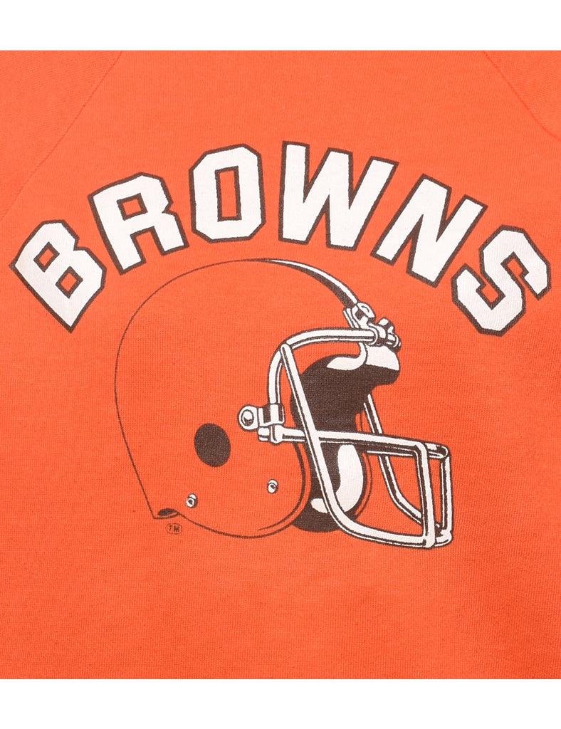 Orange Cleveland Browns NBA Printed Sweatshirt - M