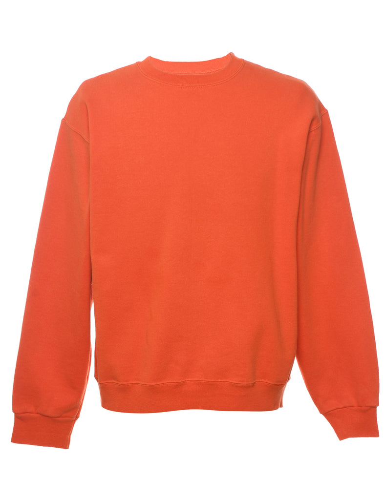 Orange Plain Sweatshirt - M