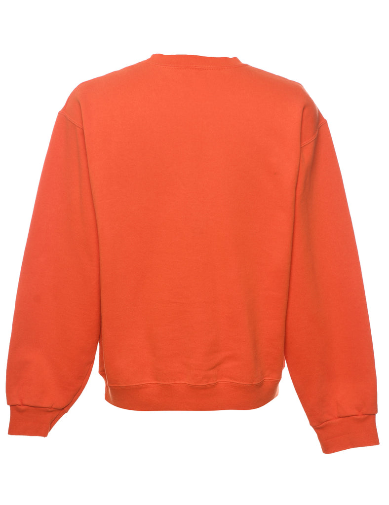 Orange Plain Sweatshirt - M