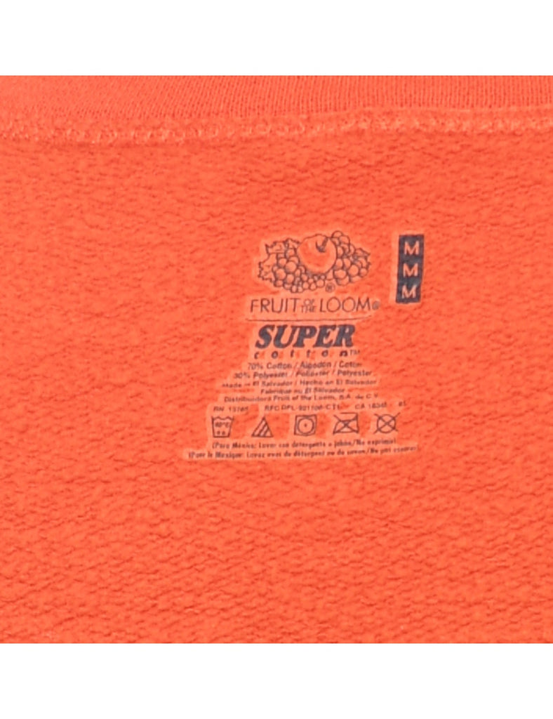 Orange Plain Sweatshirt - M