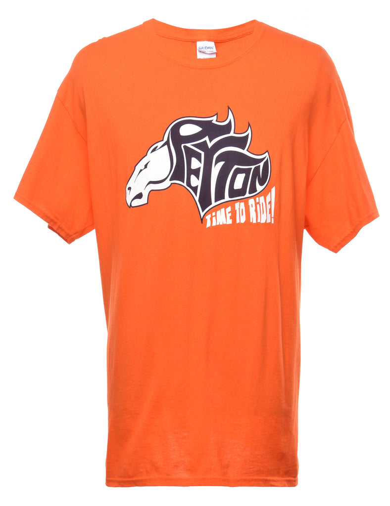 Orange Printed T-shirt - XL