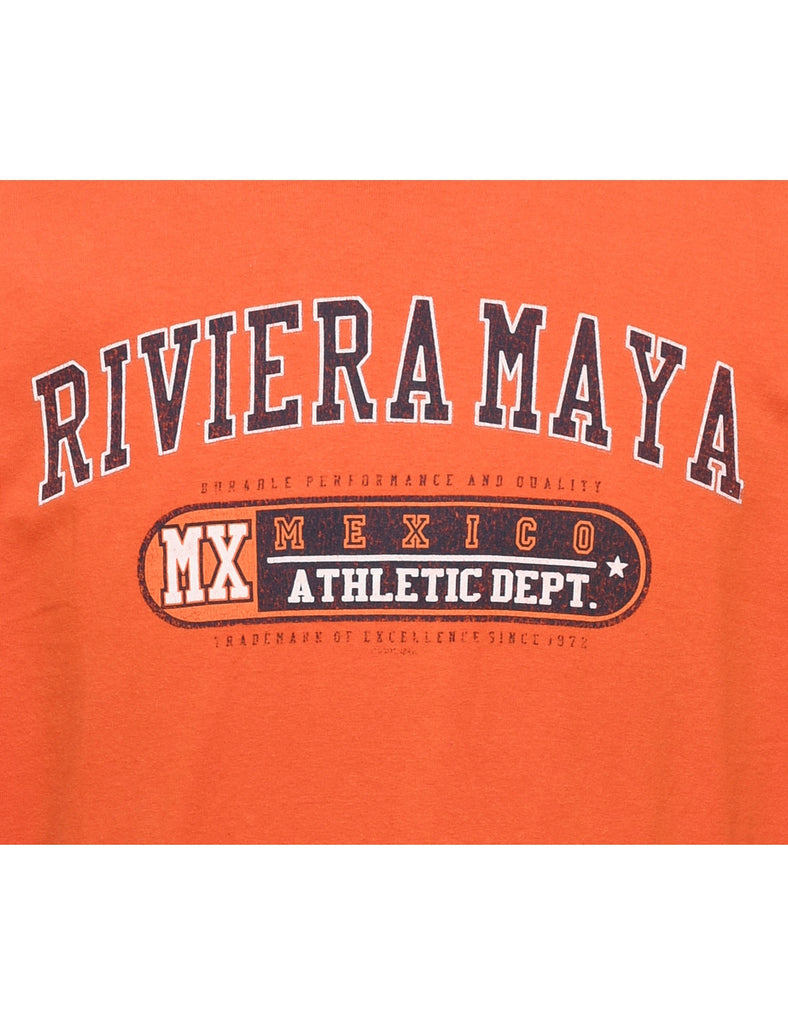 Orange Riviera Maya Orange Printed T-shirt - XL