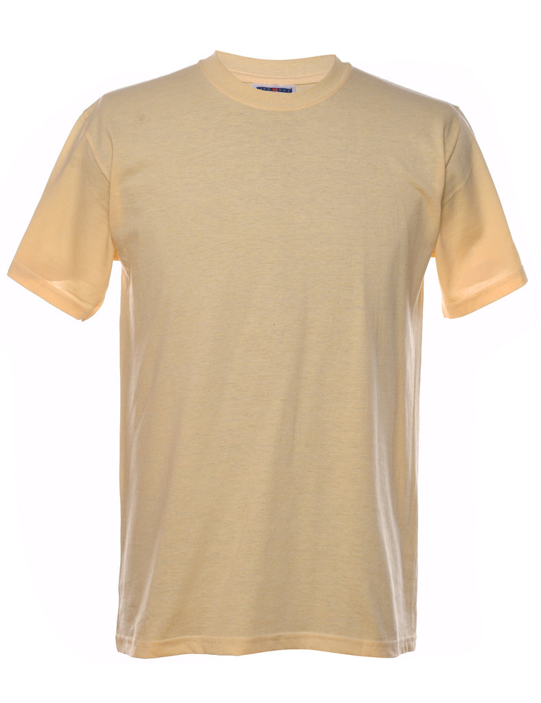 Pale Yellow Plain T-shirt - M