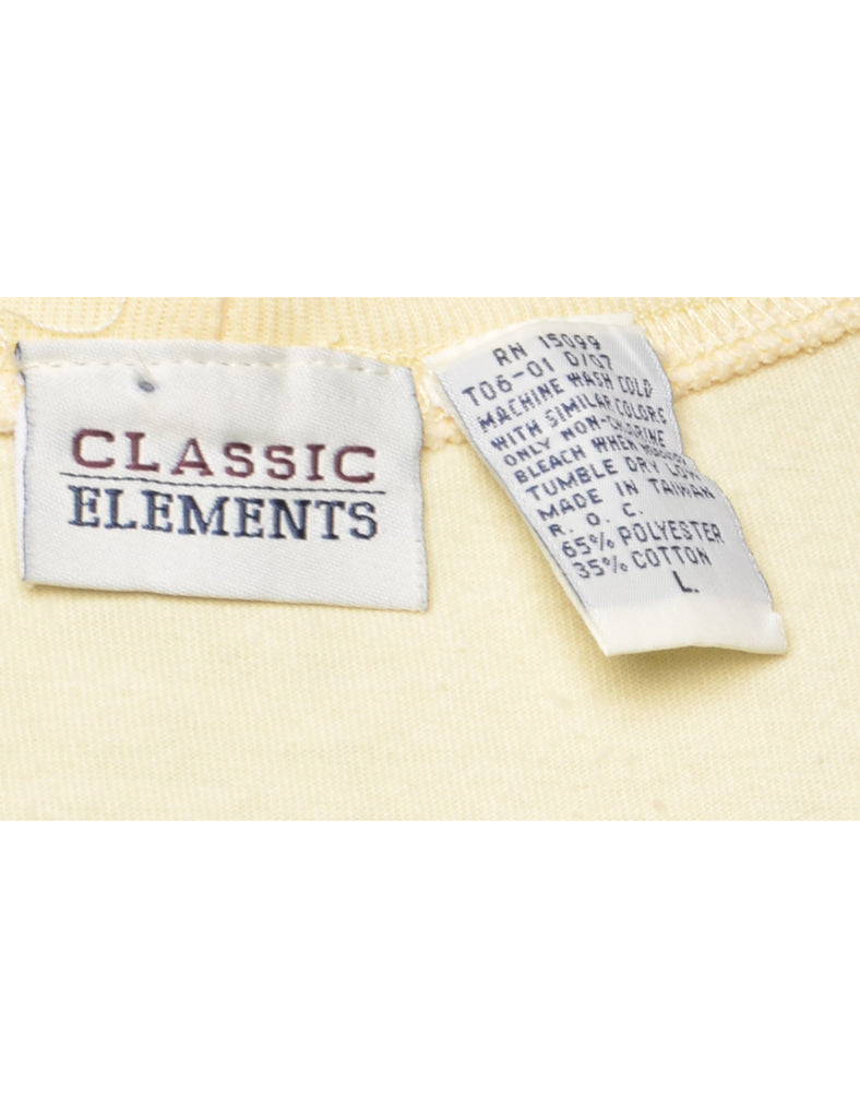 Pale Yellow Plain T-shirt - L