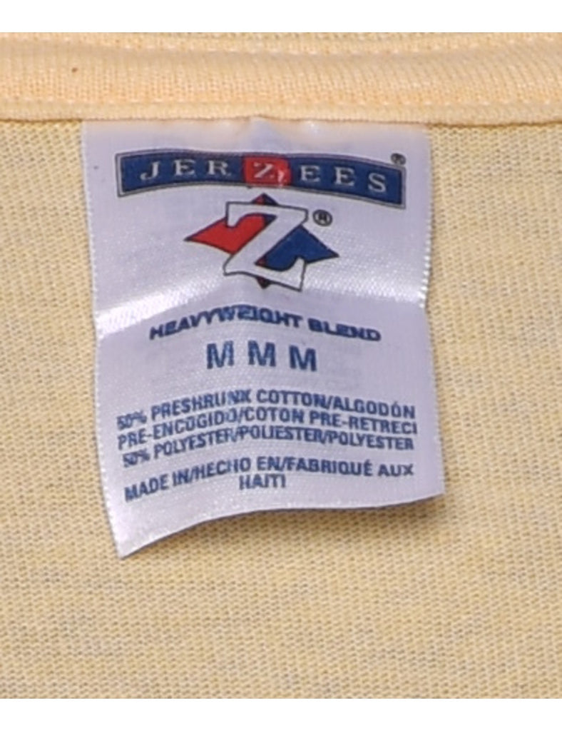 Pale Yellow Plain T-shirt - M