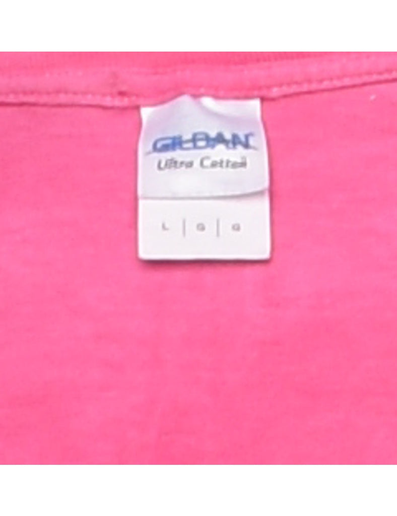 Pink & Blue Tie Dye Merlefest Printed T-shirt - L