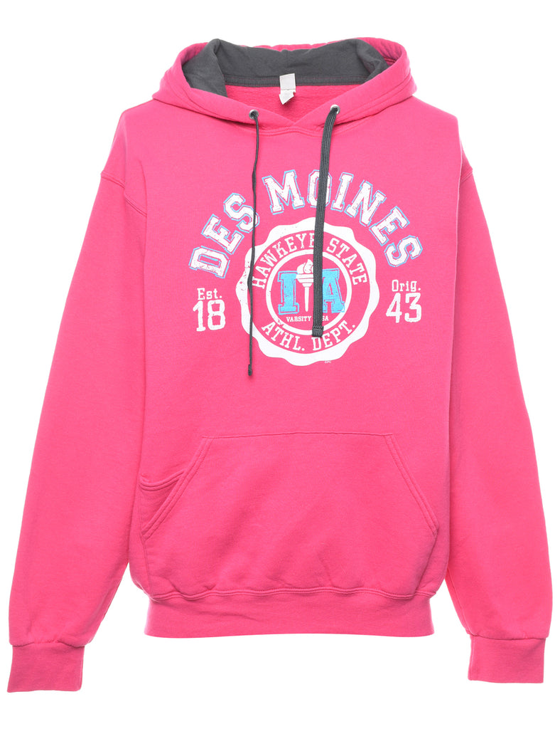 Pink Des Moines Hawkeye State Hoodie - M