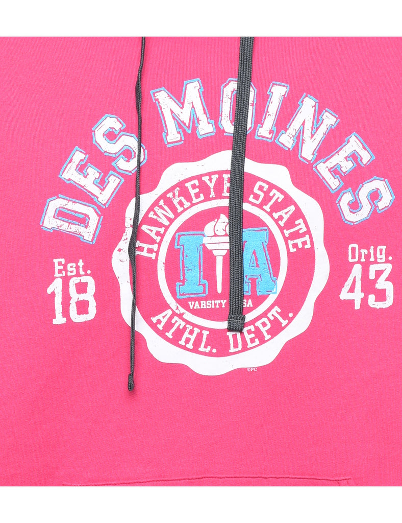 Pink Des Moines Hawkeye State Hoodie - M