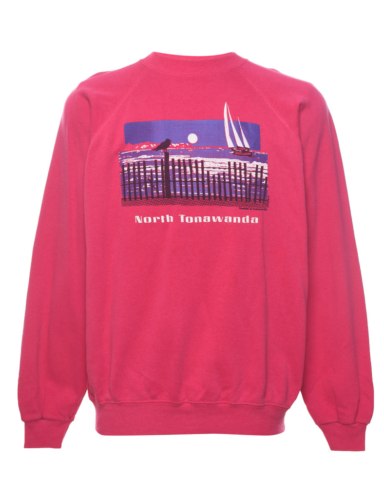 Pink North Tonawanda 1980s Sweatshirt - XL