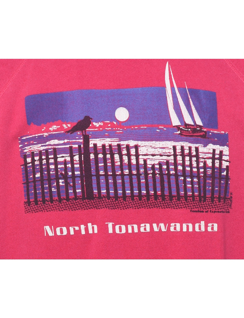 Pink North Tonawanda 1980s Sweatshirt - XL