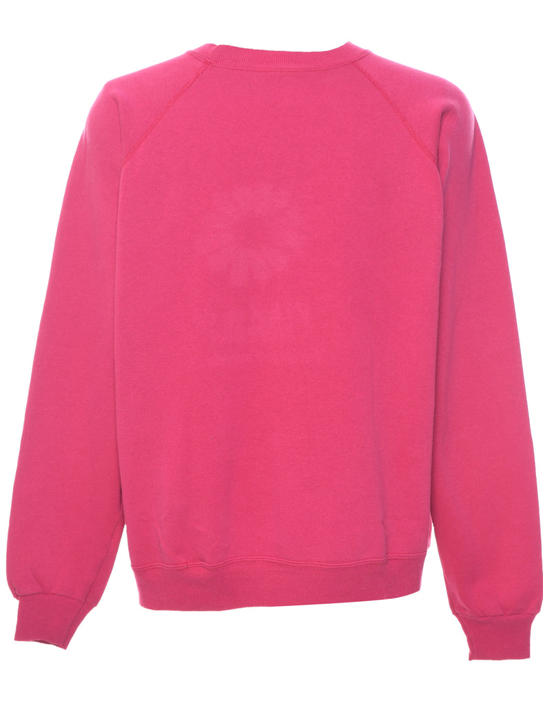 Pink Printed 1990s Daisy Design Sweatshirt - XL