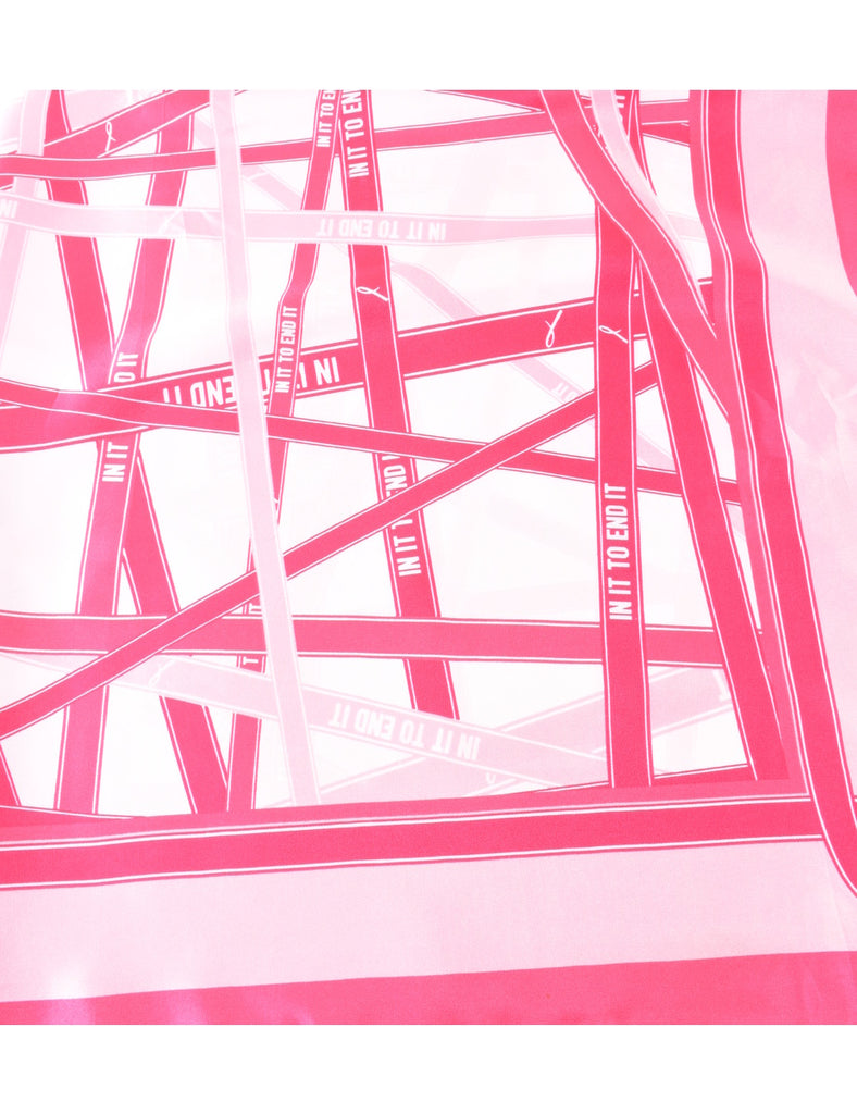 Pink & White Checked Scarf - L