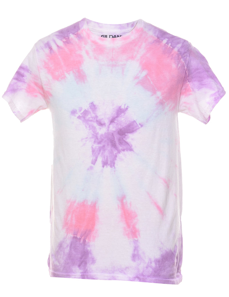 Pink, White & Purple Tie Dye T-Shirt - S