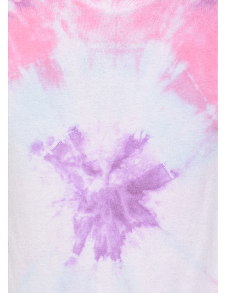 Pink, White & Purple Tie Dye T-Shirt - S