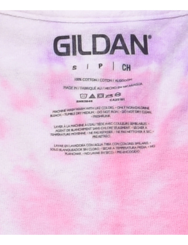 Pink, White & Purple Tie Dye T-Shirt - S